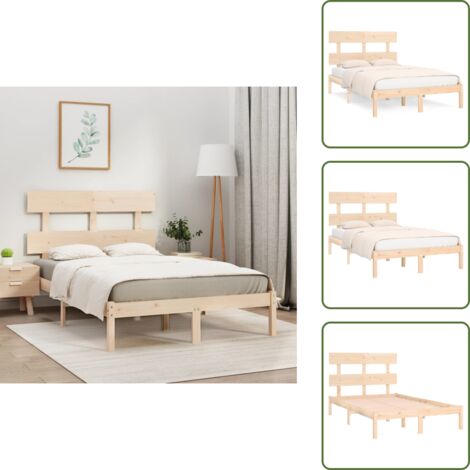 Madera maciza - vidaXL Estructura de cama de madera maciza 140x200 cm - Cama de pino