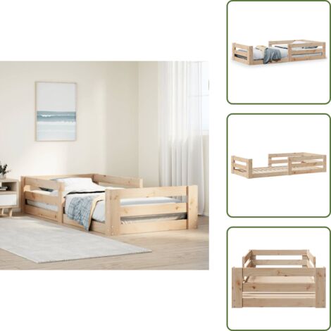Madera maciza - vidaXL Estructura de cama sin colchón madera maciza de pino 100x200 cm - Pino