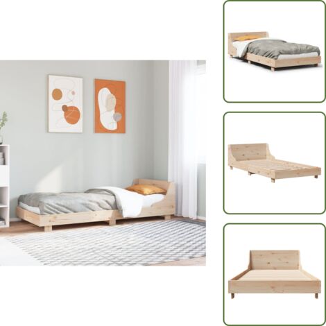 Madera maciza - vidaXL Estructura de cama sin colchón madera maciza de pino 90x190 cm - Cama de pino