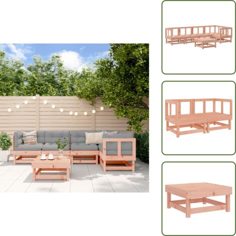 Madera maciza - vidaXL Juego de muebles de jardín 6 pzas madera maciza abeto Douglas - Sofás modulares