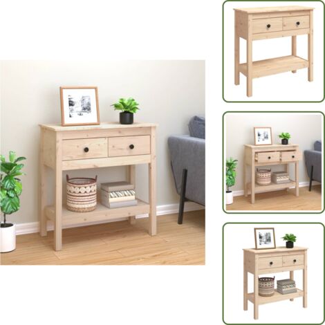 Madera maciza - vidaXL Mesa consola madera maciza de pino 75x35x75 cm - Pino