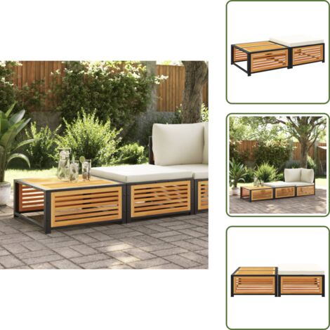 Madera maciza - vidaXL Mesa de jardín con taburete madera maciza de acacia - Muebles de exterior