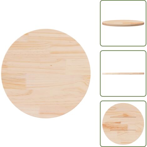 Madera maciza - vidaXL Superficie de mesa madera maciza de pino Ø50x2,5 cm - Mesa redonda