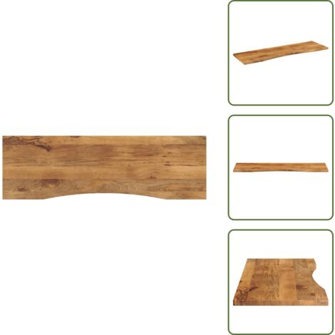 Madera maciza - vidaXL Tablero escritorio con curva madera mango rugosa 160x50x2,5 cm - Mango