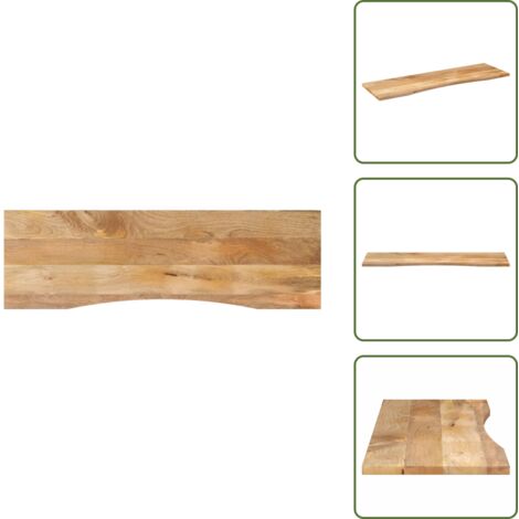 Madera maciza - vidaXL Tablero escritorio con curva madera mango rugosa 160x50x2,5 cm - Mango