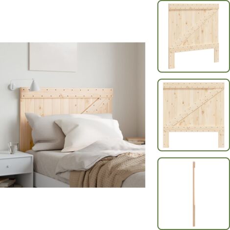 Madera natural - vidaXL Cabecero de madera maciza de pino 100x104 cm - Estructura rústica