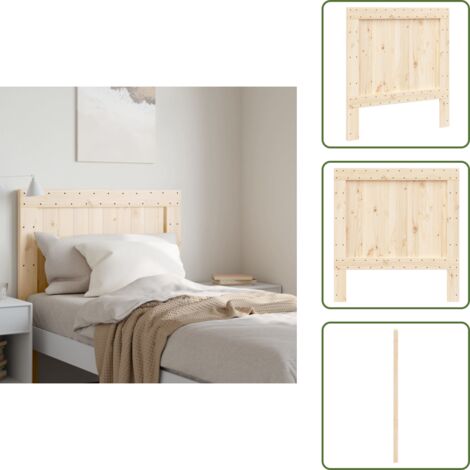 Madera natural - vidaXL Cabecero de madera maciza de pino 100x104 cm - Estructura rústica