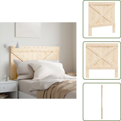 Madera natural - vidaXL Cabecero de madera maciza de pino 100x104 cm - Estructura rústica