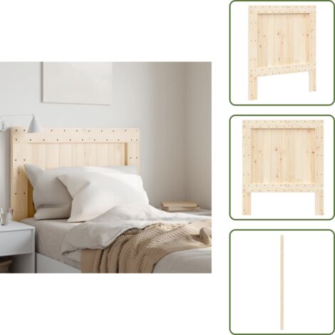 Madera natural - vidaXL Cabecero de madera maciza de pino 90x104 cm - Diseño rústico