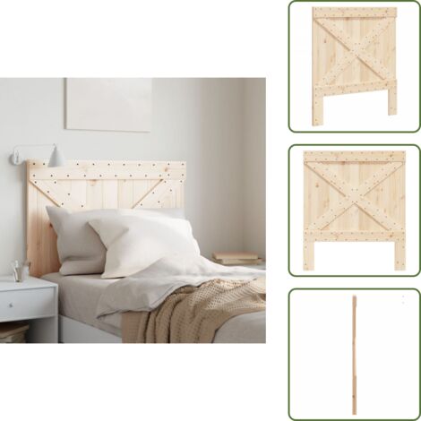 Madera natural - vidaXL Cabecero de madera maciza de pino 90x104 cm - Diseño rústico