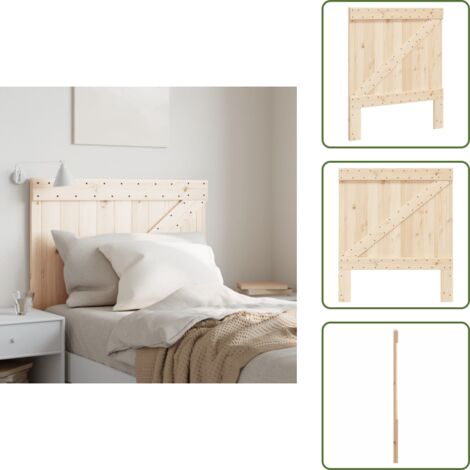 Madera natural - vidaXL Cabecero de madera maciza de pino 90x104 cm - Diseño rústico
