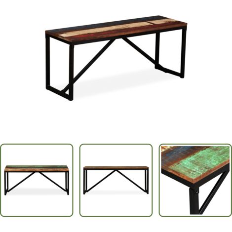 Madera reciclada -  Banco de madera maciza reciclada 110x35x45 cm