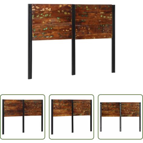 Madera reciclada -  Cabecero 140 cm Madera Maciza Reciclada y Hierro