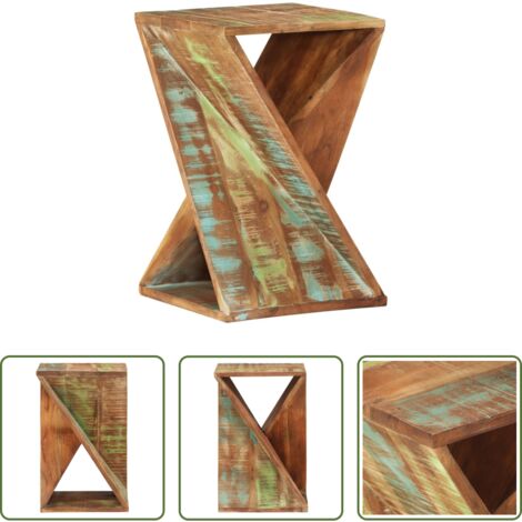 Madera reciclada -  Mesa auxiliar madera maciza reciclada 35x35x55 cm