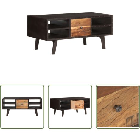 Madera reciclada -  Mesa de centro de madera maciza reciclada 100x50x45 cm
