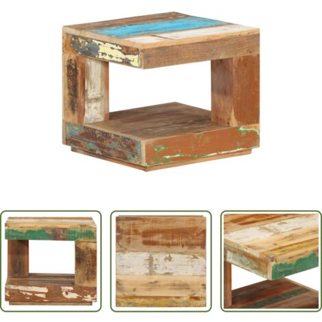 Madera reciclada -  Mesa de centro de madera maciza reciclada 45x45x40 cm