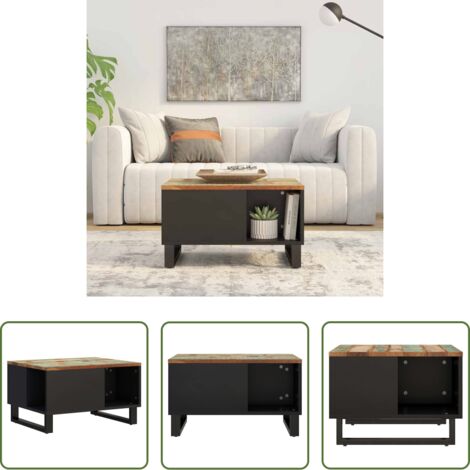 Madera reciclada -  Mesa de centro de madera maciza reciclada 60x50x35 cm