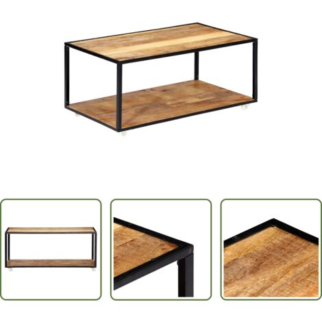 Madera reciclada -  Mesa de centro de madera maciza reciclada 90x50x40 cm