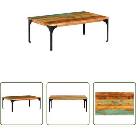 Madera reciclada -  Mesa de centro madera maciza reciclada 100x60x35 cm