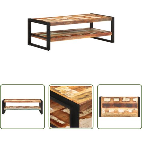 Madera reciclada -  Mesa de centro madera maciza reciclada 120x60x40 cm