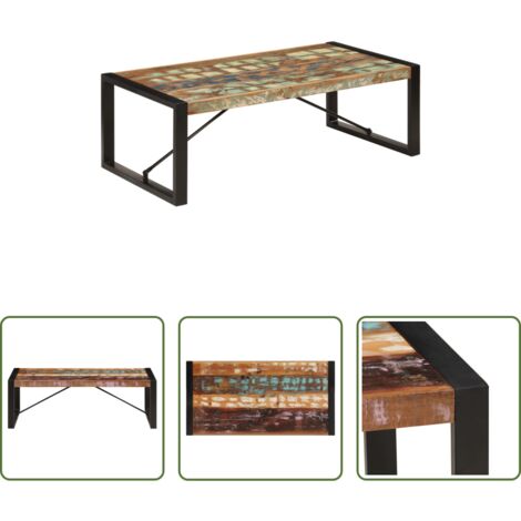 Madera reciclada -  Mesa de centro madera maciza reciclada 120x60x40 cm