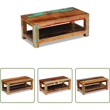 Madera reciclada -  Mesa de centro madera maciza reciclada 90x45x35 cm