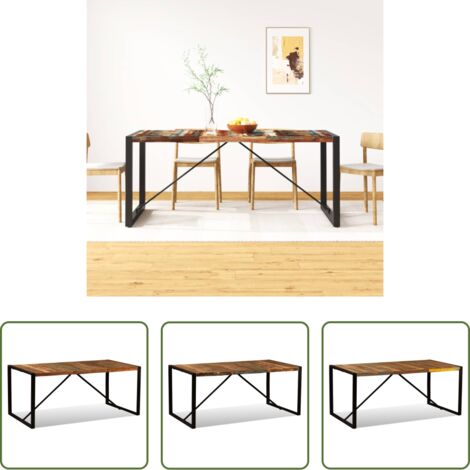 Madera reciclada -  Mesa de comedor de madera maciza reciclada 180 cm