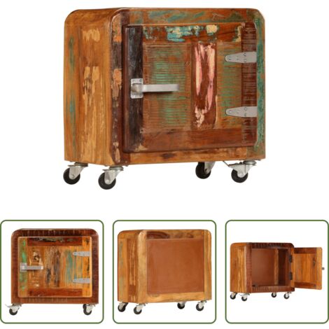 Madera reciclada -  Mesita de noche madera reciclada maciza 50x30x50 cm