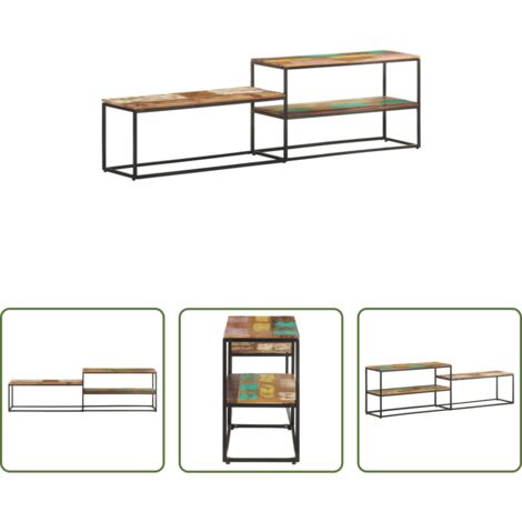 Madera reciclada -  Mueble de TV de madera maciza reciclada 180x30x50 cm