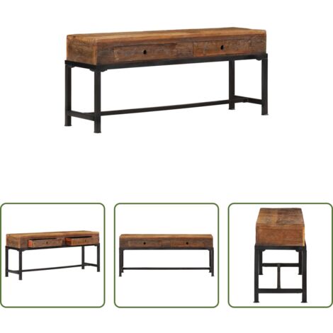 Madera reciclada -  Mueble de TV madera maciza reciclada 110x30x46 cm