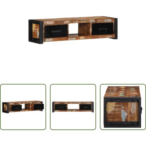 Madera reciclada -  Mueble para la TV 100x30x25 madera maciza reciclada