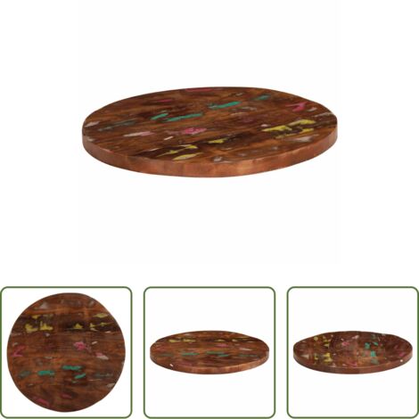 Madera reciclada -  Tablero de mesa redondo madera maciza reciclada Ø 40x1,5 cm