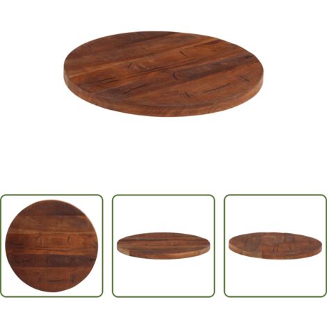 Madera reciclada -  Tablero de mesa redondo madera maciza reciclada Ø 40x2,5 cm