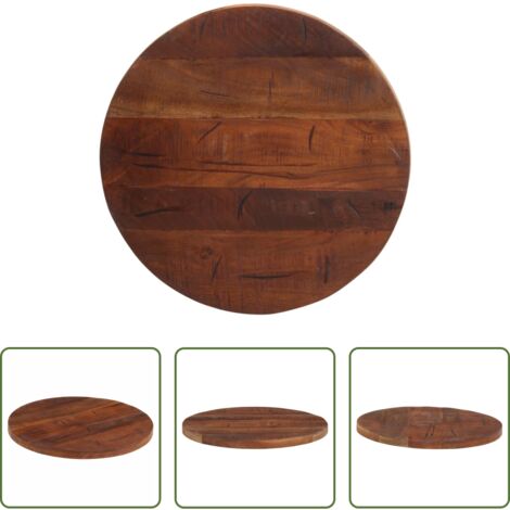 Madera reciclada -  Tablero de mesa redondo madera maciza reciclada Ø 50x2,5 cm