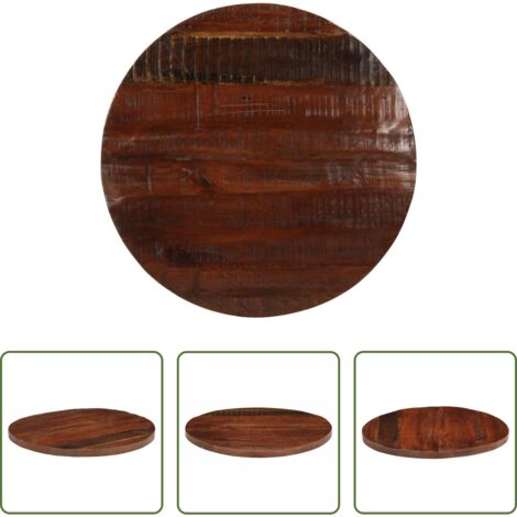Madera reciclada -  Tablero de mesa redondo madera maciza reciclada Ø 90x3,8 cm