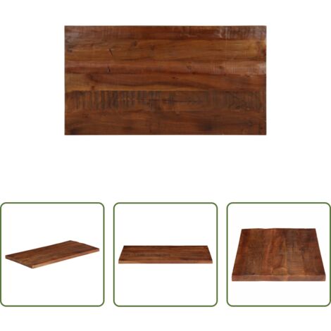 Madera reciclada -  Tablero mesa rectangular madera maciza reciclada 100x70x2,5 cm