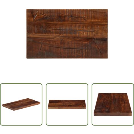 Madera reciclada -  Tablero mesa rectangular madera maciza reciclada 50x20x3,8 cm