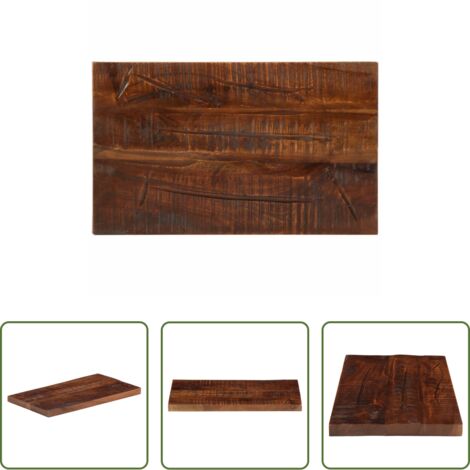 Madera reciclada -  Tablero mesa rectangular madera maciza reciclada 60x30x3,8 cm