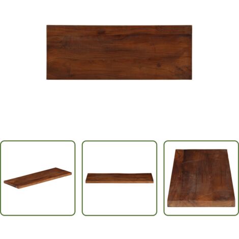 Madera reciclada -  Tablero mesa rectangular madera maciza reciclada 90x20x3,8 cm