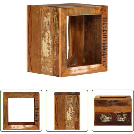 Madera reciclada -  Taburete de madera maciza reciclada 40x30x40 cm