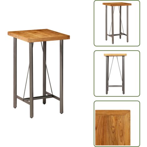 Madera reciclada - vidaXL Mesa alta de bar teca maciza reciclada 60x60x107 cm - Teca