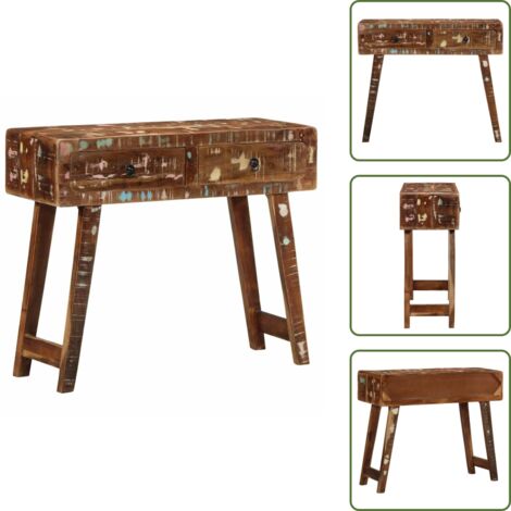Madera reciclada - vidaXL Mesa consola madera maciza reciclada 90x32x75 cm - Mesa auxiliar