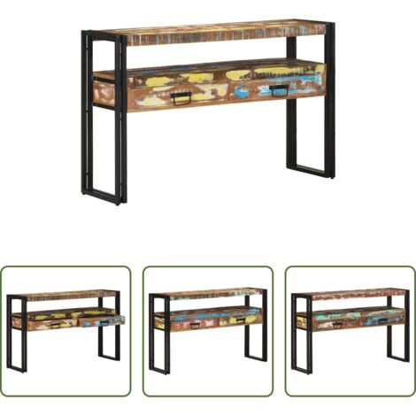 Madera recuperada -  Mesa Consola 120 x 33 x 75 cm Madera sólida recuperada