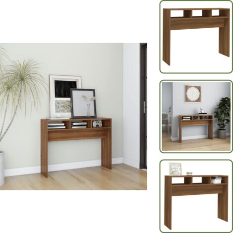 Madera roble - vidaXL Mesa consola madera contrachapada roble marrón 105x30x80 cm - Mesa de entrada