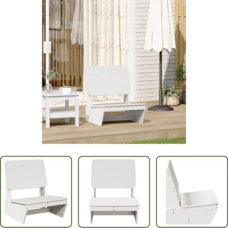 Madera -  Silla de jardín madera maciza de pino blanco 60x64x70,5 cm