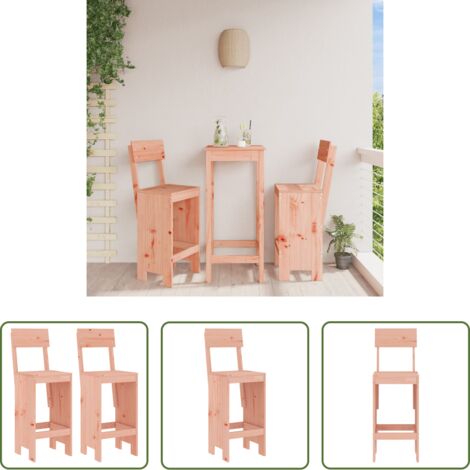 Madera -  Taburetes de cocina 2 uds madera abeto Douglas 40x48,5x115,5 cm