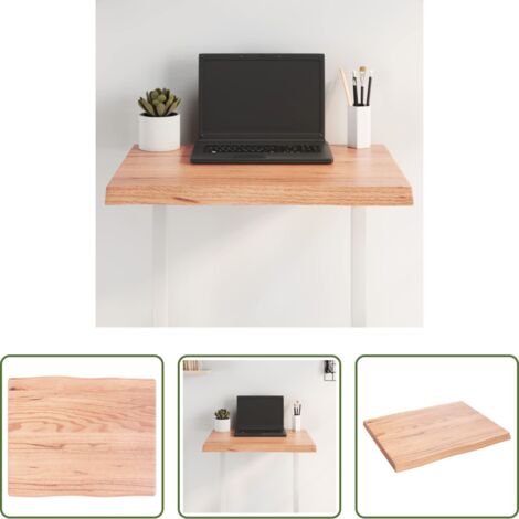 Madera tratada -  Tablero mesa madera tratada borde natural marrón 60x50x(2-4) cm