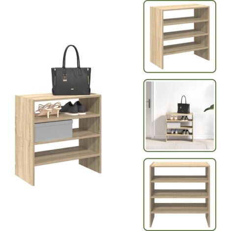 Madera - vidaXL Zapateros 2 uds apilables roble sonoma 60x30x30,5 cm - Armario de zapatos