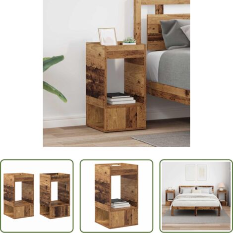Madera vieja - Mesa Auxiliar 2 pcs Madera vieja 30 x 30 x 56 cm