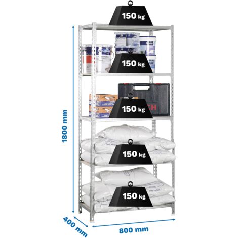 Maderclick étagères métalliques galvanisées pack de 12